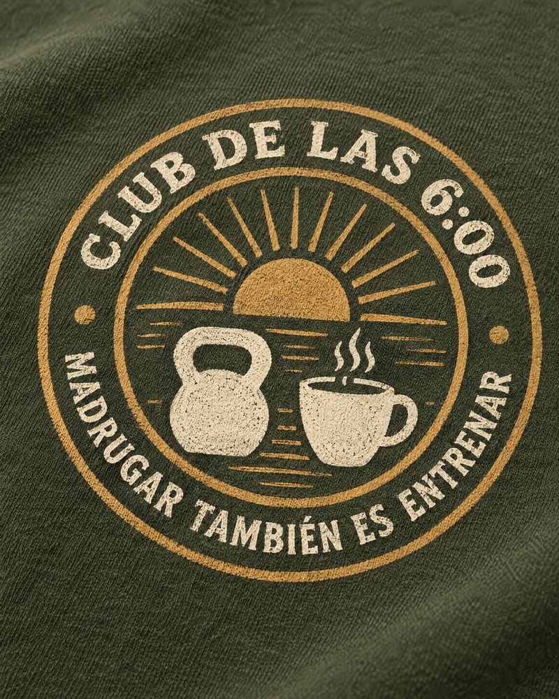 Sudadera oversize «Club de las 6:00», detalle del estampado