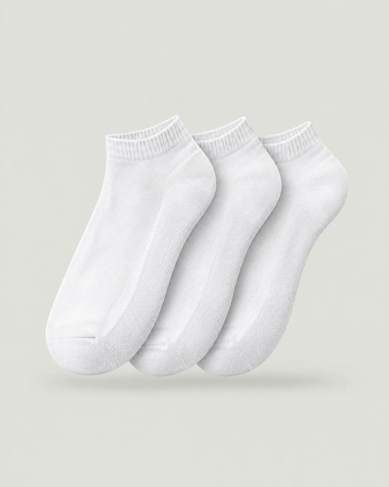 Calcetines tobilleros (pack de 3), color blanco, delante