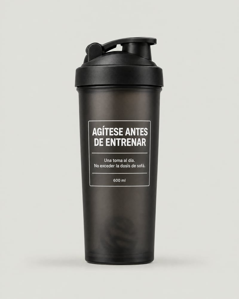 Shaker «Agítese antes de entrenar», delante