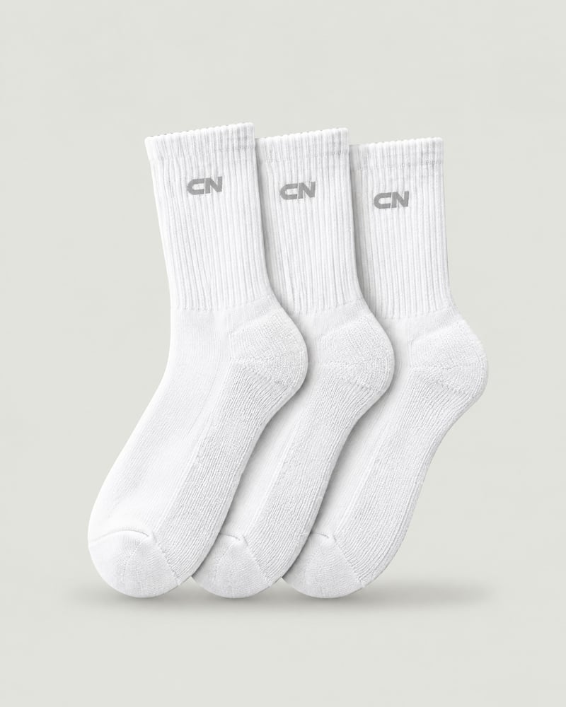 Calcetines de entreno (pack de 3), color blanco, delante