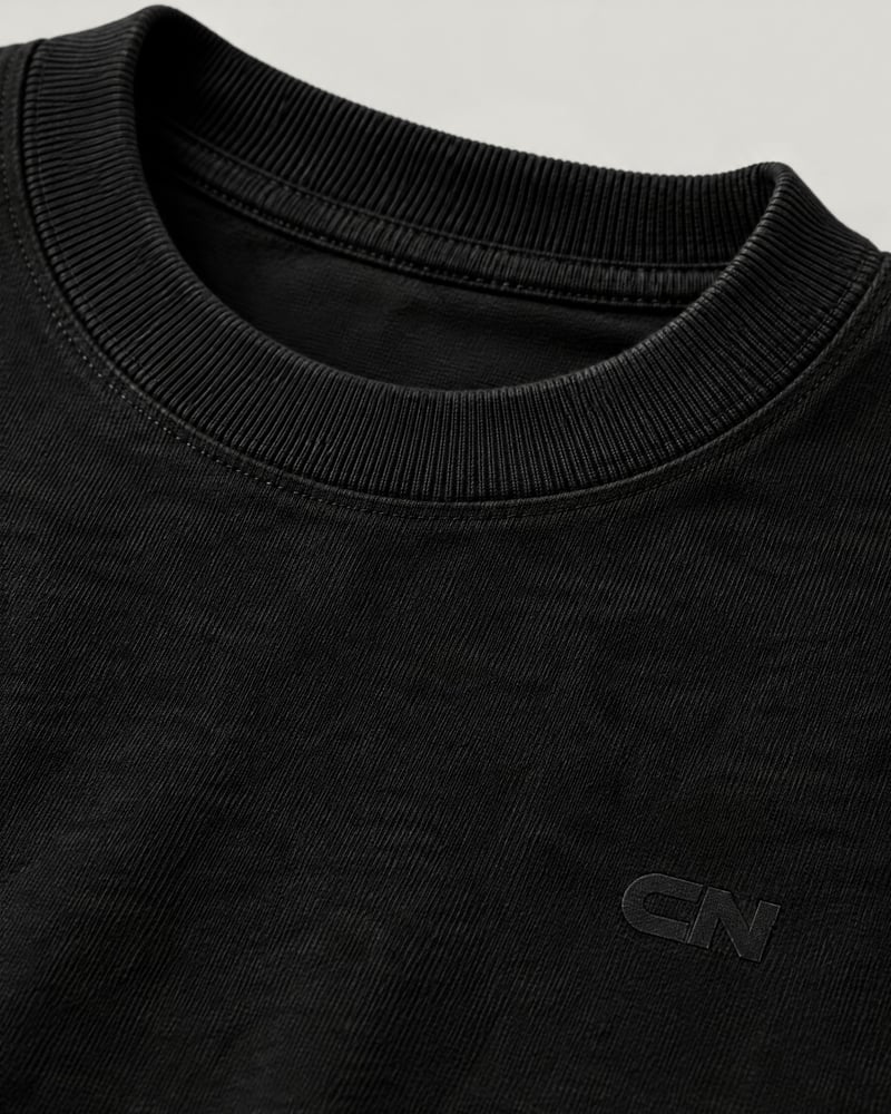 Camiseta oversize lisa, detalle del estampado