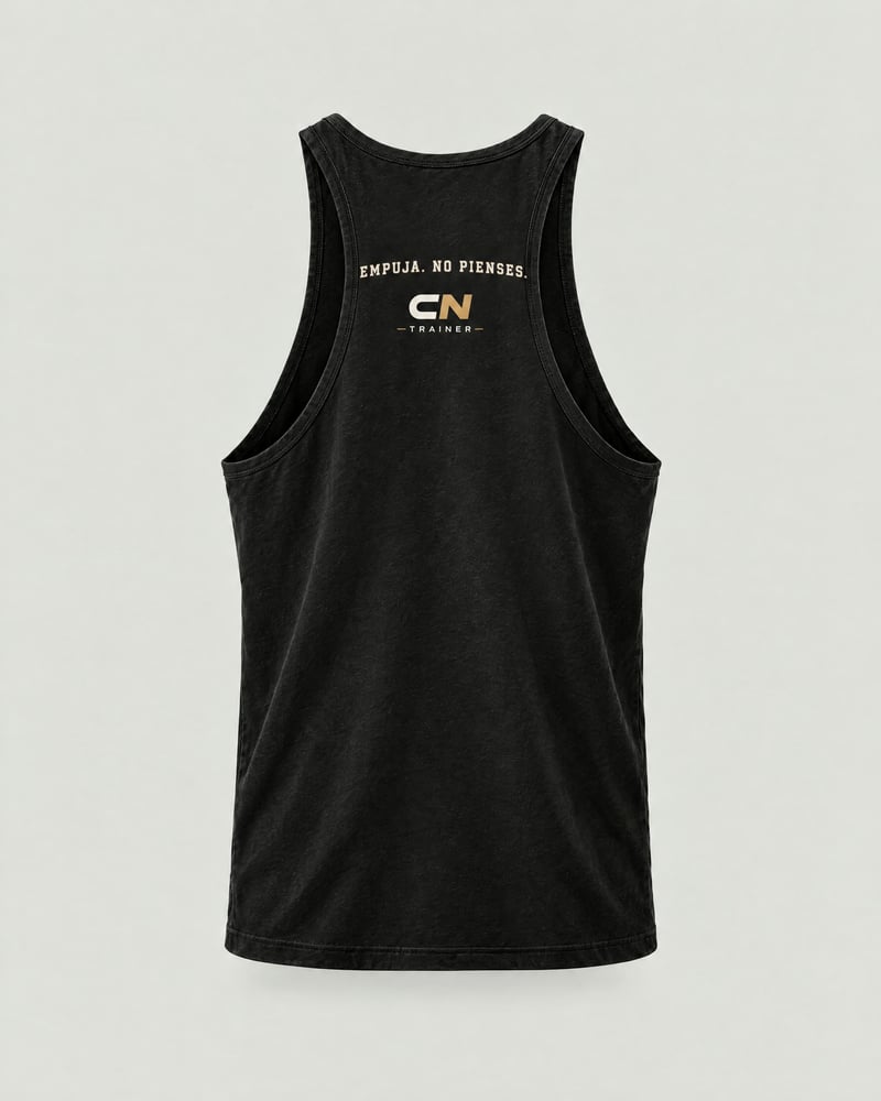 Camiseta de tirantes «Sled Push Club», color negro, espalda