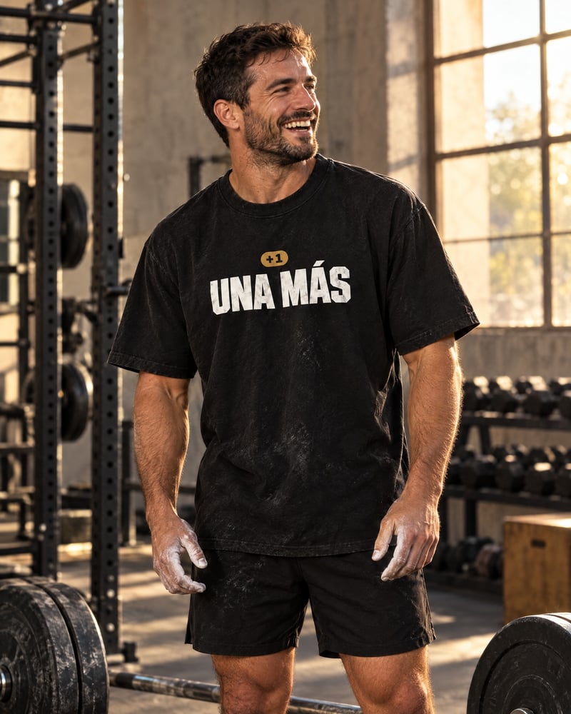 Camiseta oversize «Una más», puesta