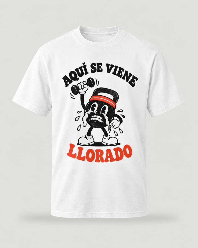 Camiseta «Aquí se viene llorado», color blanco, delante