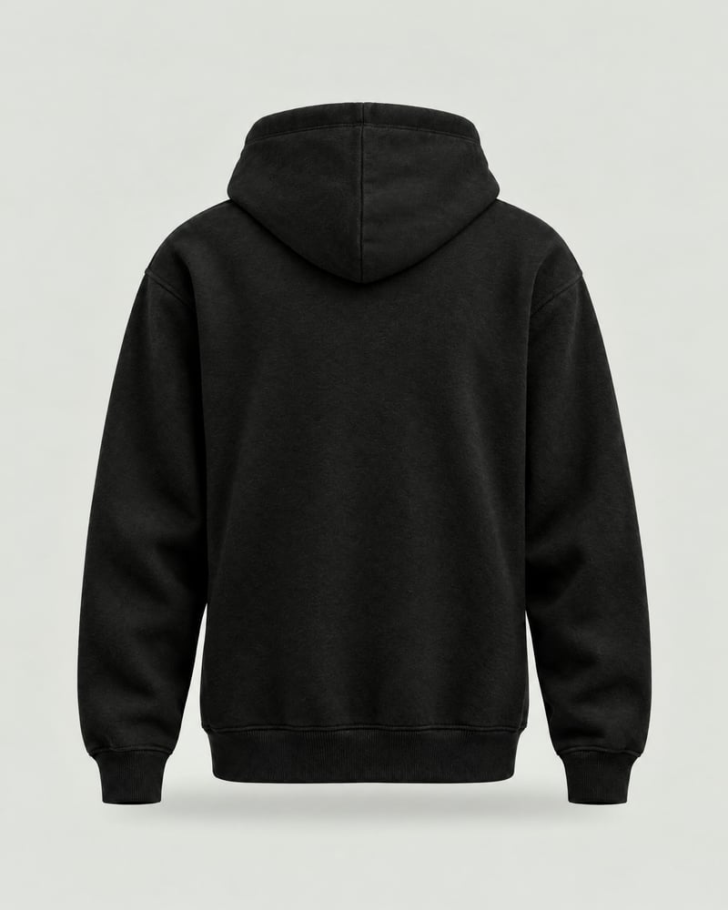 Sudadera con capucha CN, color negro, espalda