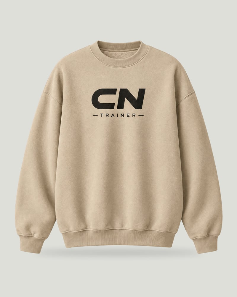 Sudadera oversize «Hecho en la sala», color arena